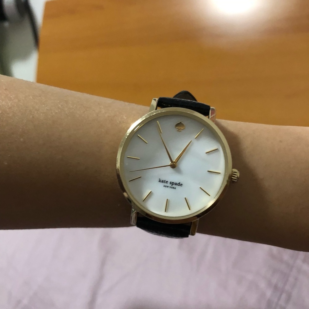 USED Kate Spade NY Metro Black Leather Watch